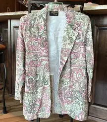 Vintage Blazer Suit Jacket Floral Lightweight Toni Garment for CC Magic Women XL
