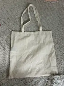 Beige Linen Tote Bag