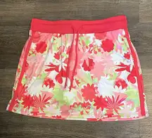 PGA Tour Women’s Cutout Floral Drawstring Pink Golf Athletic Skort Medium