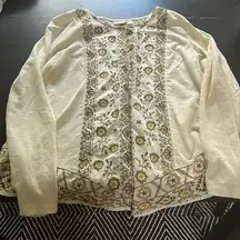 Logo  large embroidered long sleeve shirt. GUC.