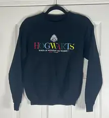 BoxLunch Harry Potter Hogwarts Sweatshirt Crew Neck Pullover Black XS
