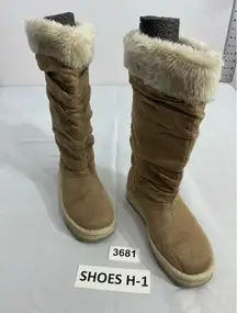 Womans Sketchers Size 5 Tan Pull On Slouch Mid Calf Boots