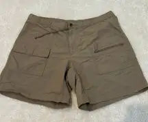 North Face Womens Khaki Stow Away Shorts Size L Hiking, Adventure Indie Core