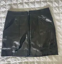 LNA Black Patent Faux Leather Mini Skirt