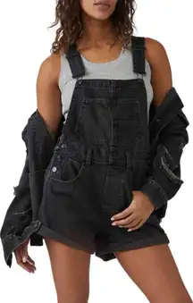 Free People Ziggy Shortalls Denim Overalls Mineral Black