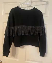 Rhinestone Fringe Sweatshirt 