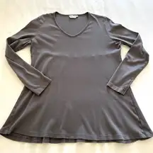 Prairie Cotton - 100% Cotton Gray Jersey A-Line Shirt Women's Sz Med Made in USA