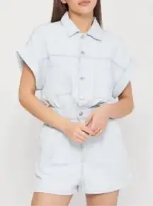 New Zara denim silver romper playsuit