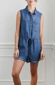 Forever 21 Romper Denim Sleeveless Tank Summer Blue Size S