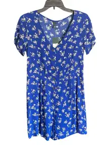 NWT Wild Fable Lightweight Blue Floral Shorts Romper Size XS