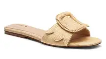 Birdies The Kiwi Straw Slip On Sandal in Natural Raffia