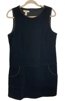 GH Bass Women 10 Black Corduroy Drop Waist Jumper Dress Academia 90s Preppy