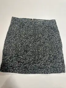 Army Green Cheetah Print Skirt 