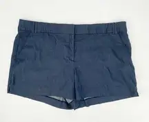 Lane Bryant The Lena Casual Shorts Plus Sz 28 Blue Flat Front Stretch Pockets