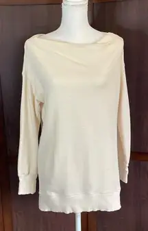 Pilcro Anthropologie Sweatshirt Womens S Cream‎ Long Sleeve Cowl Neck