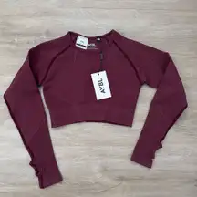 Aybl Reflex Seamless Long Sleeve Crop Top in Plum