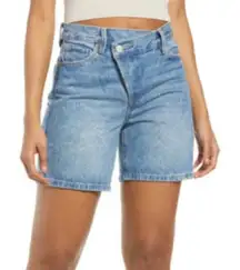 Blank NYC The Warren Overlap High Rise Denim Shorts in‎ Fare Warning Size 28