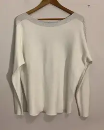 Womans Vila Milano Large White Studs Pullover Sweater