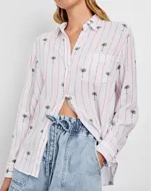 Rails Charli shirt Pink Palm Stripe Women's sz. S