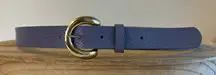 Vintage 90s Lavender Purple Vegan Leather Gold Buckle Belt Size Large