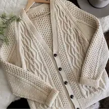 Vintage Fisherman Cable Knit Handknit Sweater