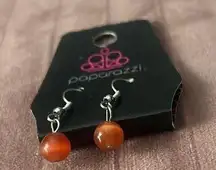 Orange bead dangle earrings