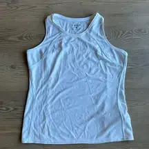 Brooks Equilibrium Technology Women’s size large White and blue running tank top