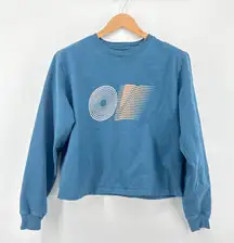 Outdoor Voices Retired Retro Cotton Long Sleeve Graphic Cropped Sweatshirt Large