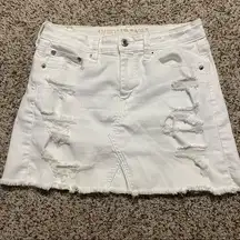 White denim skirt