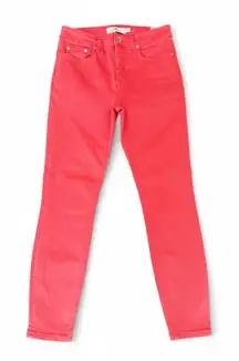 Vineyard Vines Women Coral Red High Rise Skinny Jeans Size 27