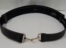 LOFT Dark Brawn Belt with Gold Clasp Adjustable Size L