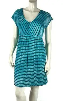 Tie Dye Stripe V Neck Dress Medium