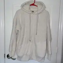 AERIE oversized Sherpa zip up hoodie size xs cream color