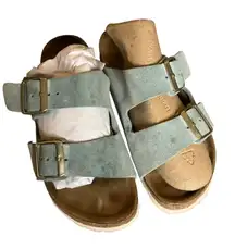 Birkenstock Arizona Slide Sandals 37 EU / 6-6.5 US Women  Blue Suede boho casual