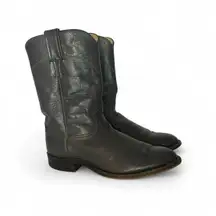 Vintage Grey Gray Justin leather western cowboy boots 8.5