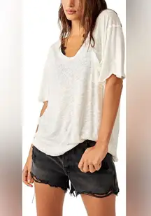 Free People tee oversized Care All I Need we the free scoop short sleeve pocket