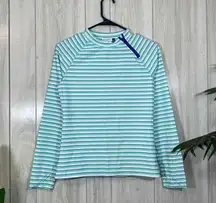 Cabana Life Striped Hidden Cove Zipper Rash Guard size S Small