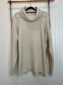 Lane Bryant Ivory Ribbed Turtle Neck Raglan Pullover Sweater Plus Size 26/28