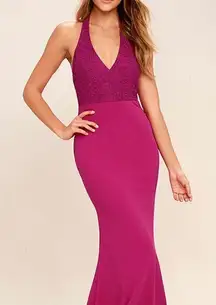 NEW‎ LULUS Love Potion Lace Halter Maxi Dress