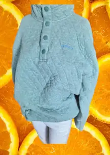 Orvis Quilted Pullover Top Snap‎ Button Mock Neck Lightweight Comfy