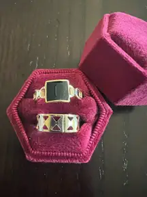 Ladies Gorgeous Golden Stackable Rings (2) Size 7