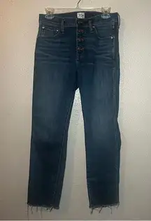 J. Crew 9" Vintage Straight Jean Size 29 Button Front Jeans Raw Hem