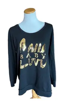 Womens Motherhood Maternity Baby Love Sequin Sweatshirt - Sz XL