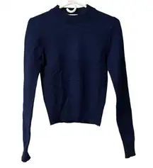 Zara Sweater Womens Medium Pullover Crew Neck Blue Long Sleeve Sweater Comfy