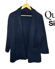 Quince Women’s Sweater Blazer Navy Open 2 Front Pockets 100% Organic Cotton XL