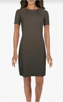 Theory Dress Ash (Grey) Gather Tee Scoop Neck Short Sleeve Midi Dress, Sz P (XS)