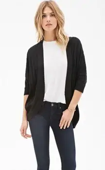 Nordstrom Black Dolman Sleeve Open Front Knit Everyday Cardigan One Size