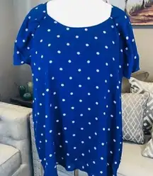 Gibson blue polka dot casual top 3X