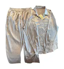 Ekouaer Satin Pajama Set Champagne Pink Women’s M NWT Luxe Sleepwear