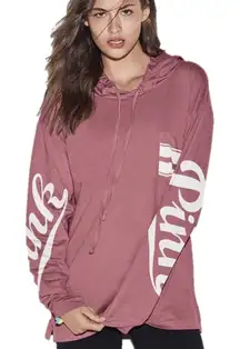 Victoria's Secret PINK Campus Hoodie Tee Soft Beginia Script logo small